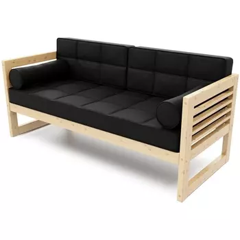 Диван Arsko прямой Сега Б сосна велюр черный