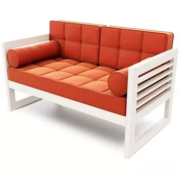 Диван Arsko прямой Сега М беленый дуб велюр оранжевый