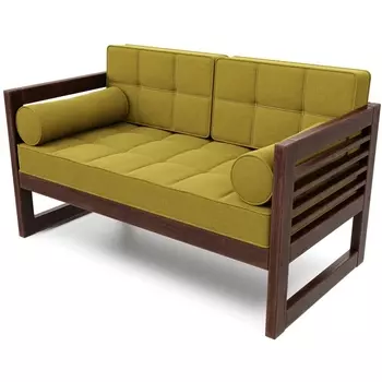 Диван Arsko прямой Сега М орех рогожка горчичная