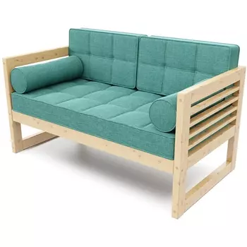 Диван Arsko прямой Сега М сосна рогожка бирюзовая