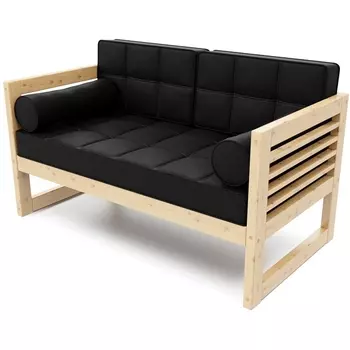 Диван Arsko прямой Сега М сосна велюр черный