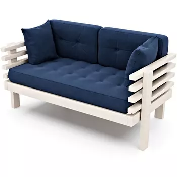 Диван Arsko Стоун Мини беленый дуб синий велюр