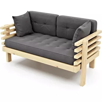 Диван Arsko Стоун Мини сосна серый велюр