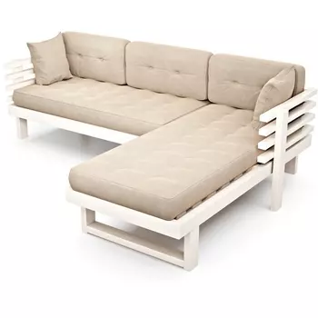 Диван Arsko Стоун Угловой беленый дуб светло-бежевый велюр