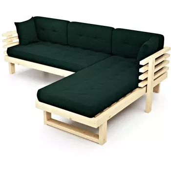 Диван Arsko Стоун Угловой сосна зеленый велюр