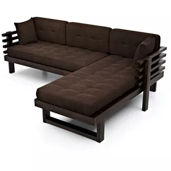 Диван Arsko Стоун Угловой венге шоколадный велюр