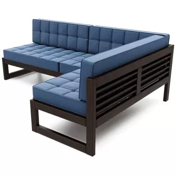 Диван Arsko угловой Сега У венге велюр синий