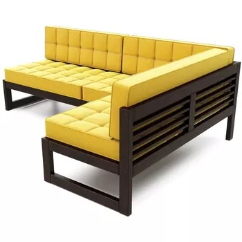 Диван Arsko угловой Сега У венге велюр желтый