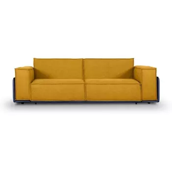 Диван Asti ОГОГО (арт.679250), (Рогожка/Желтый,Темно-синий) ОГОГО Обстановочка!