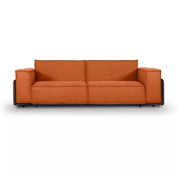 Диван Asti ОГОГО (арт.679253), (Рогожка/Оранжевый,Черный) ОГОГО Обстановочка!