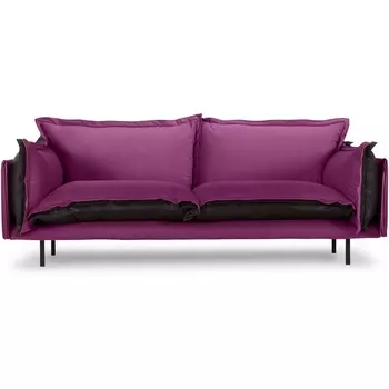 Диван Barcelona 2-местный ОГОГО (арт.853433), (Ткань,Экокожа/Черный,Фиолетовый) ОГОГО Обстановочка!
