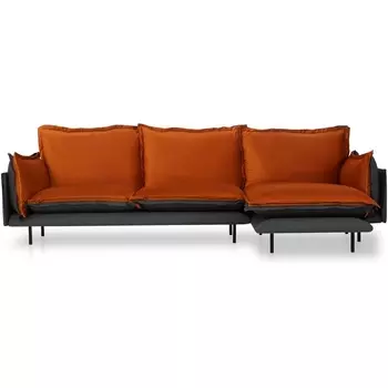 Диван Barcelona ОГОГО (арт.653345), (Ткань/Серый,Оранжевый) ОГОГО Обстановочка!