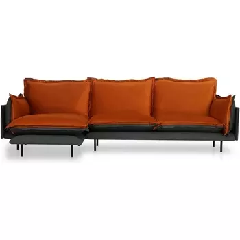 Диван Barcelona ОГОГО (арт.855163), (Ткань/Серый,Оранжевый) ОГОГО Обстановочка!