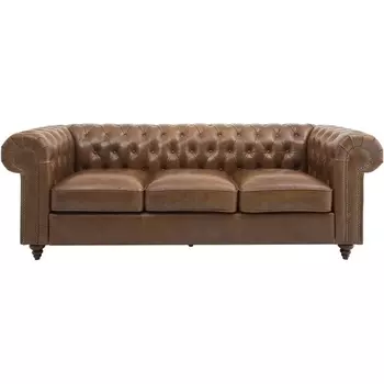 Диван Chester Classic ОГОГО (арт.329597), (Кожа/Коричневый) ОГОГО Обстановочка!