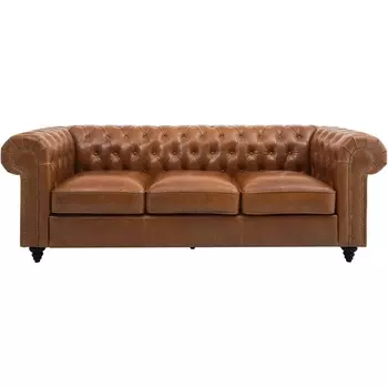 Диван Chester Classic ОГОГО (арт.329660), (Кожа/Коричневый) ОГОГО Обстановочка!