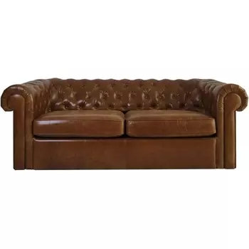 Диван Chesterfield ОГОГО (арт.329624), (Кожа/Коричневый) ОГОГО Обстановочка!