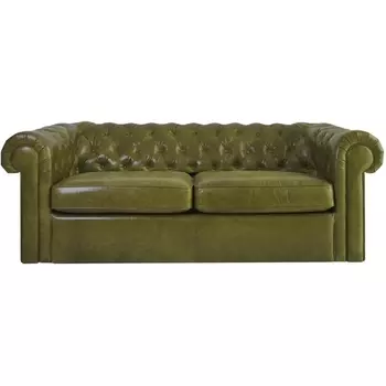 Диван Chesterfield ОГОГО (арт.329697), (Кожа/Зеленый) ОГОГО Обстановочка!