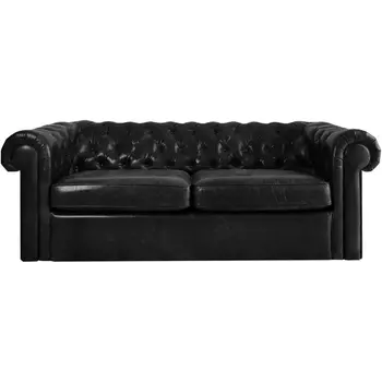 Диван Chesterfield ОГОГО (арт.329698), (Кожа/Черный) ОГОГО Обстановочка!