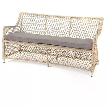 Диван двухместный из искусственного ротанга, цвет соломенный 4SIS Латте YH-C2169W