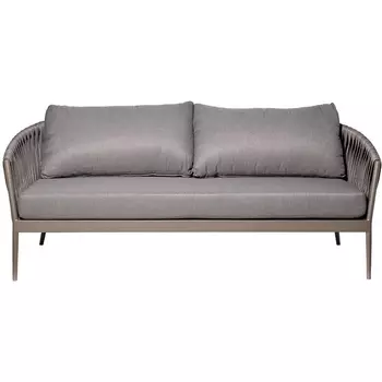 Диван двухместный "Муза" серый 81,5*190*75см, оплетка "лента" Garda Decor арт.39AR-DIV-3691 SER