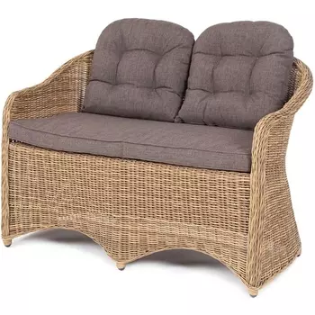 Диван двухместный плетенный из ротанга, цвет соломенный 4SIS Равенна YH-C2104W