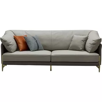 Диван ESF ARTE NAPPA SF035 (3-х местный) серый 6623-темно серый /Кожа