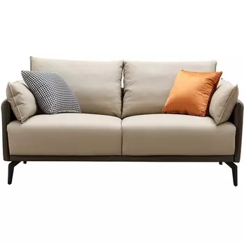 Диван ESF ELEGANTE NAPPA SF015 (2-х местный) бежевый 6615-коричневый/Кожа