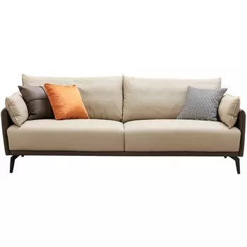 Диван ESF ELEGANTE NAPPA SF015 (3-х местный) бежевый 6615-коричневый/Кожа