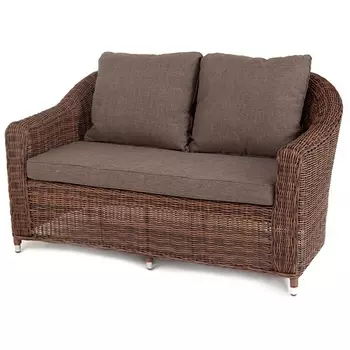 Диван из искусственного ротанга двухместный, цвет коричневый 4SIS Кон Панна YH-C2808W brown