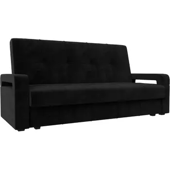 Диван-книжка Гермес лайт (велюр черный) Лига Диванов 112742