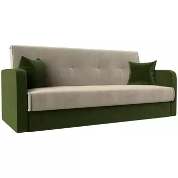 Диван книжка Надежда (основа микровельвет бежевый, компаньон микровельвет зеленый) Лига Диванов 111096