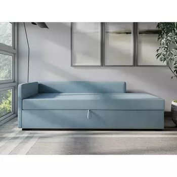 Диван-кровать Arsko Велес Угол левый рогожка голубая