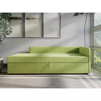 Диван-кровать Arsko Велес Угол правый рогожка зеленая