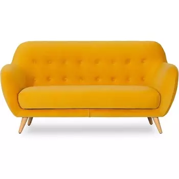 Диван Loa 2-местный ОГОГО (арт.471208), (Ткань/Желтый) ОГОГО Обстановочка!
