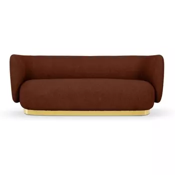 Диван Lucca ОГОГО (арт.852661), (Букле,Ткань,Рогожка/Терракотовый) ОГОГО Обстановочка!