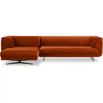 Диван Marsala угловой левый ОГОГО (арт.649307), (Велюр/Оранжевый) ОГОГО Обстановочка!