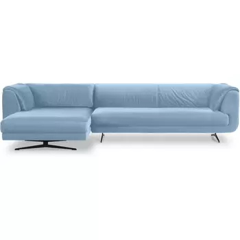 Диван Marsala угловой левый ОГОГО (арт.649310), (Велюр/Голубой) ОГОГО Обстановочка!