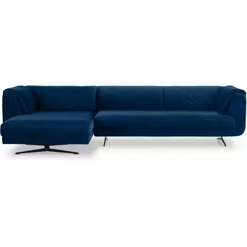 Диван Marsala угловой левый ОГОГО (арт.649311), (Велюр/Темно-синий) ОГОГО Обстановочка!