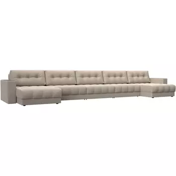 Диван П-образный с декором Лига-049 НПБ Мегалонг Лига Диванов (Велюр) арт.128549