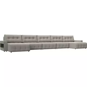 Диван п-образный с полками Лига-053 НПБ МегаЛонг Лига Диванов (Рогожка) арт.128999