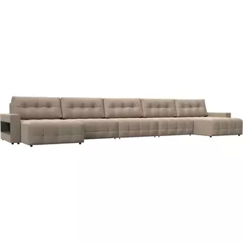 Диван п-образный с полками Лига-053 НПБ МегаЛонг Лига Диванов (Велюр) арт.129004