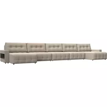 Диван п-образный с полками Лига-053 НПБ МегаЛонг Лига Диванов (Велюр) арт.129019