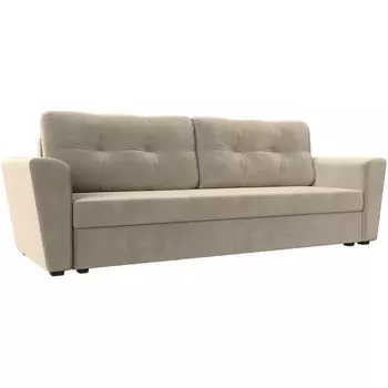 Диван прямой Амстердам лайт (микровельвет бежевый) Лига Диванов 112434