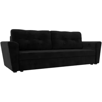 Диван прямой Амстердам лайт (велюр черный) Лига Диванов 112433