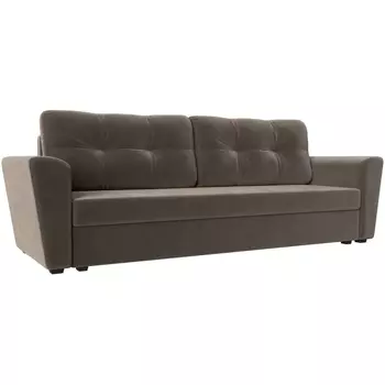 Диван прямой Амстердам лайт (велюр коричневый) Лига Диванов 112430