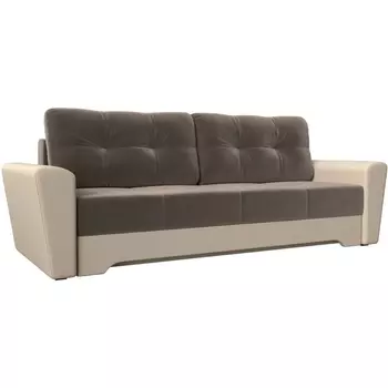 Диван прямой Амстердам (Велюр коричневый) Лига Диванов 113802