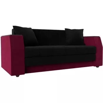 Диван прямой Атлант мини (Микровельвет черный) Лига Диванов 113758