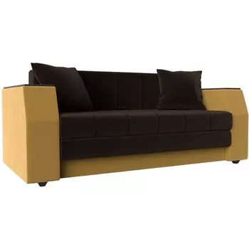 Диван прямой Атлант мини (Микровельвет коричневый) Лига Диванов 113752