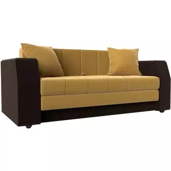 Диван прямой Атлант мини (Микровельвет желтый) Лига Диванов 113749