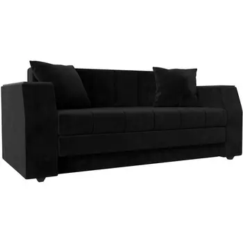 Диван прямой Атлант мини (велюр черный) Лига Диванов 107046